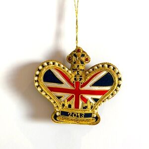 Vintage embroidered and beaded Christmas Tree ornament of  British flag